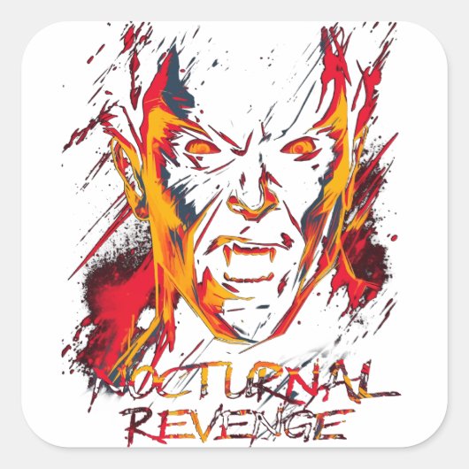 Sticker Carré Vampire de vengeance nocturne (Devant)