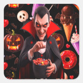 Sticker Carré Vampire déplaisant Dracula (Devant)