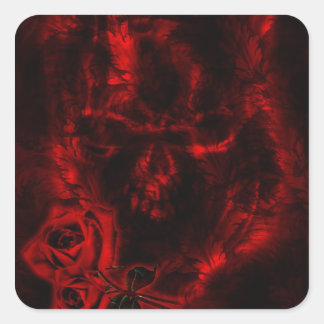 Sticker Carré Vampire Roses