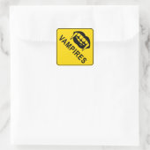 Sticker Carré Vampires, Yellow Diamond Warning Sign (Sac)