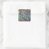 Sticker Carré Van Gogh Irises Peinture impressionniste (Sac)