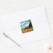 Sticker Carré Van Gogh peinture, Wheatfield avec Cypress Tree (Enveloppe)