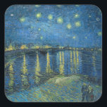 Sticker Carré Van Gogh Starry Night Rhone Peinture<br><div class="desc">Vincent Van Gogh (30 mars 1853 - 29 juillet 1890) était un peintre postimpressionniste hollandais influent.  Ce tableau est La nuit étoilée sur le Rhône.</div>