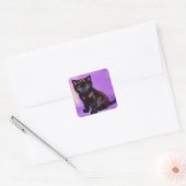 Sticker Carré Van Gogh Style Chat pourpre (Enveloppe)