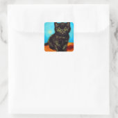 Sticker Carré Van Gogh Style Pouting Kitten (Sac)