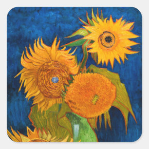 Sticker Carré Van Gogh Sunflowers