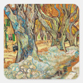Sticker Carré Van Gogh - The Large Plane Trees (Devant)