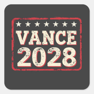 Sticker Carré Vance 2028 Pour élection présidentielle Trump Répu