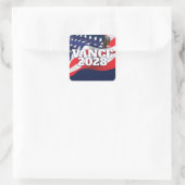 Sticker Carré Vance 2028 Text With Flag and Bald Eagle (Sac)