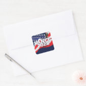 Sticker Carré Vance 2028 Text With Flag and Bald Eagle (Enveloppe)