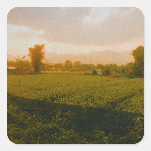 Sticker Carré Vang Vieng - Laos (Devant)