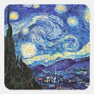 Sticker Carré VanGogh, Starry Night, célèbre peinture