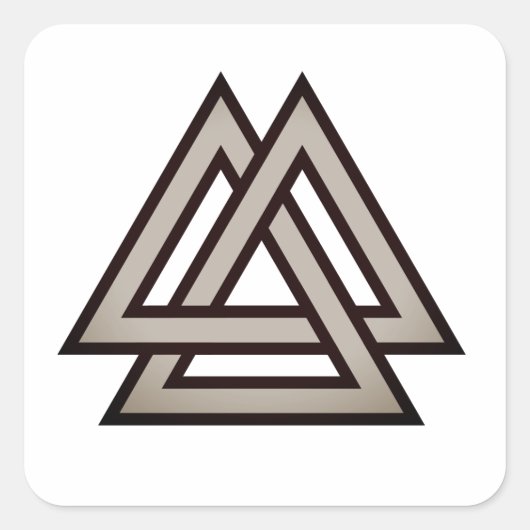 Sticker Carré Variante du symbole Valknut (Devant)