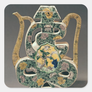 Sticker Carré Vase à vin shou sous forme de caractère '