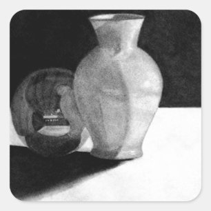 Sticker Carré Vase avec sphère