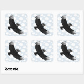 Sticker Carré Vautour noir volant (Feuille)