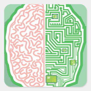 Sticker Carré Vecteur de circuit de cerveau