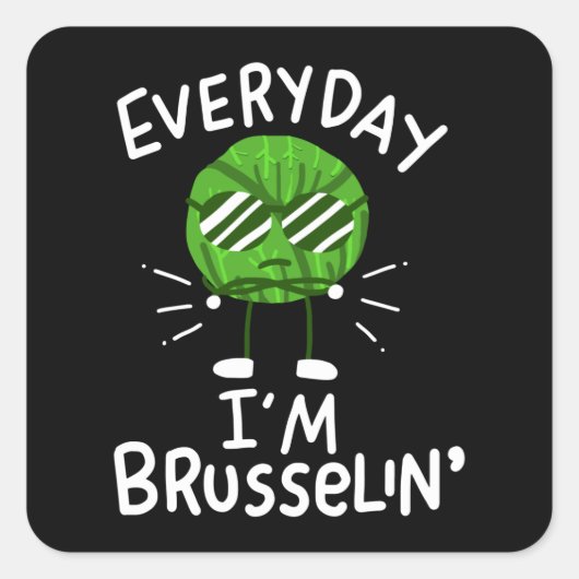 Sticker Carré Vegan Brussels Sprouts (Devant)