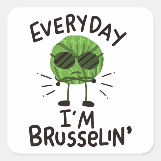 Sticker Carré Vegan Brussels Sprouts (Devant)