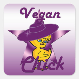 Sticker Carré Vegan Chick #9