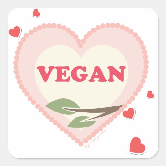 Sticker Carré Végan Valentines (Devant)