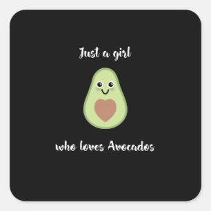 Sticker Carré Vegan Végétarien - Juste Une Fille Qui Aime Les Av