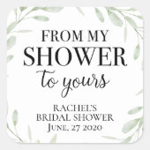 Sticker Carré Végétal De ma douche à la vôtre Mariage (Devant)