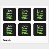 Sticker Carré Végétarien I Love Haricots verts (Feuille)