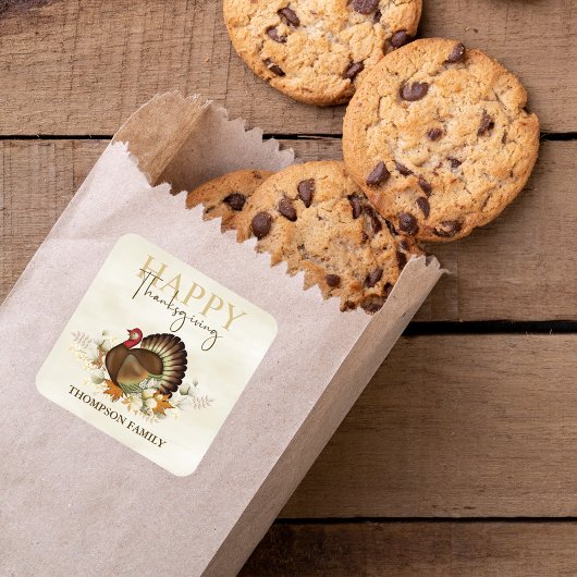 Sticker Carré Végétation d'automne Aquarelle Feuillage Thanksgiv