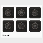 Sticker Carré Vegvisir avec Ouroboros et runes (Feuille)