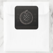Sticker Carré Vegvisir avec Ouroboros et runes (Sac)