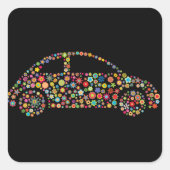 Sticker Carré Véhicule électrique Floral (Devant)