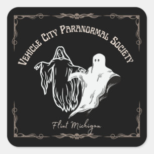 Sticker Carré Véhicule Ville Paranormal Society Flint Michigan