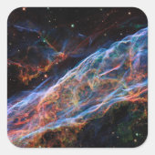 Sticker Carré Veil Nebula Supernova Reste Télescope Hubble (Devant)