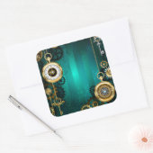 Sticker Carré Veille bijoux Steampunk sur un Arrière - plan vert (Enveloppe)