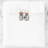 Sticker Carré Vélo Avec Panier De Fleurs Rose Jaune Orange (Sac)