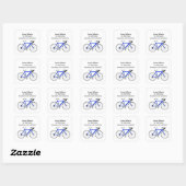 Sticker Carré Vélo Bleu Sur Blanc (Feuille)