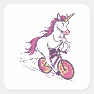 STICKER CARRÉ VÉLO D'ÉQUITATION UNICORN