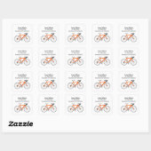 Sticker Carré Vélo Orange Blanc (Feuille)