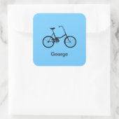 Sticker Carré Vélo personnalisé avec nom Bleu clair (Sac)