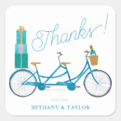 Sticker Carré Vélo tandem aquarelle pour deux (Devant)