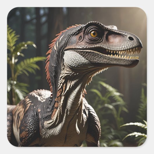 Sticker Carré Velociraptor (Devant)