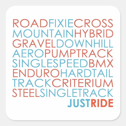 Sticker Carré Vélos Vélos Vélos Vélo VTT À Ride (Devant)