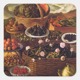 Sticker Carré Vendeur de fruits en détail par Vincenzo Campi