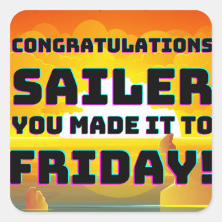 Sticker Carré Vendredi Motivation dire