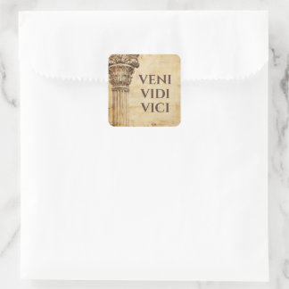 Sticker Carré Veni Vidi Vici Ancien Thème Romain
