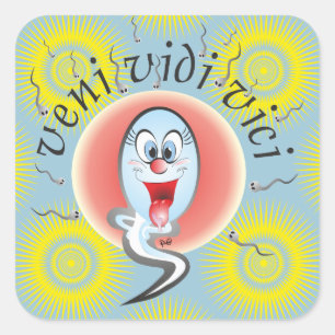 Sticker Carré veni vidi vici, il est venu a vu nous a triomphé