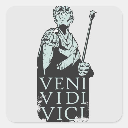 Sticker Carré Veni Vidi Vici Julius César Roman (Devant)