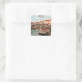 Sticker Carré Venise Italie Gondola Ville Vue Canal (Sac)