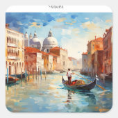 Sticker Carré Venise peinte, Italie (Devant)